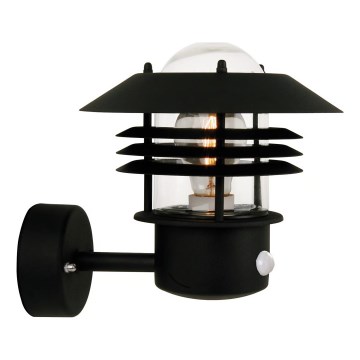 Nordlux - Vonkajšie nástenné svietidlo so senzorom VEJERS 1xE27/60W/230V IP54 strieborné
