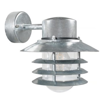 Nordlux - Vonkajšie nástenné svietidlo VEJERS 1xE27/60W/230V IP54 strieborné