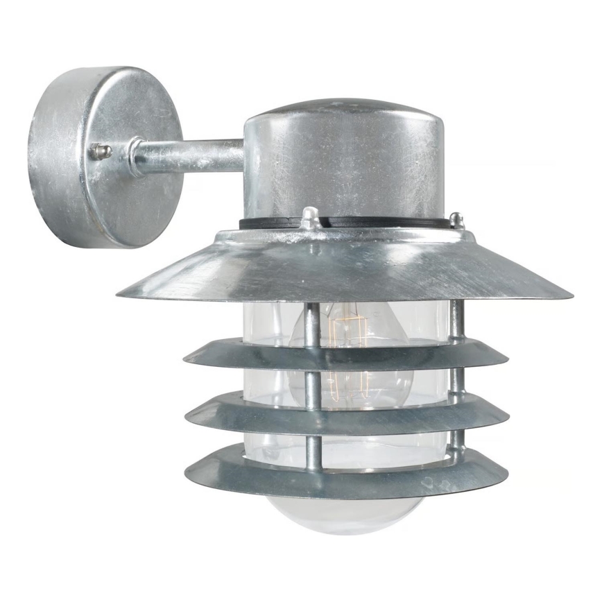 Nordlux - Vonkajšie nástenné svietidlo VEJERS 1xE27/60W/230V IP54 strieborné