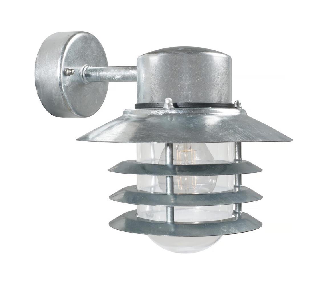 Nordlux - Vonkajšie nástenné svietidlo VEJERS 1xE27/60W/230V IP54 strieborné 74461031