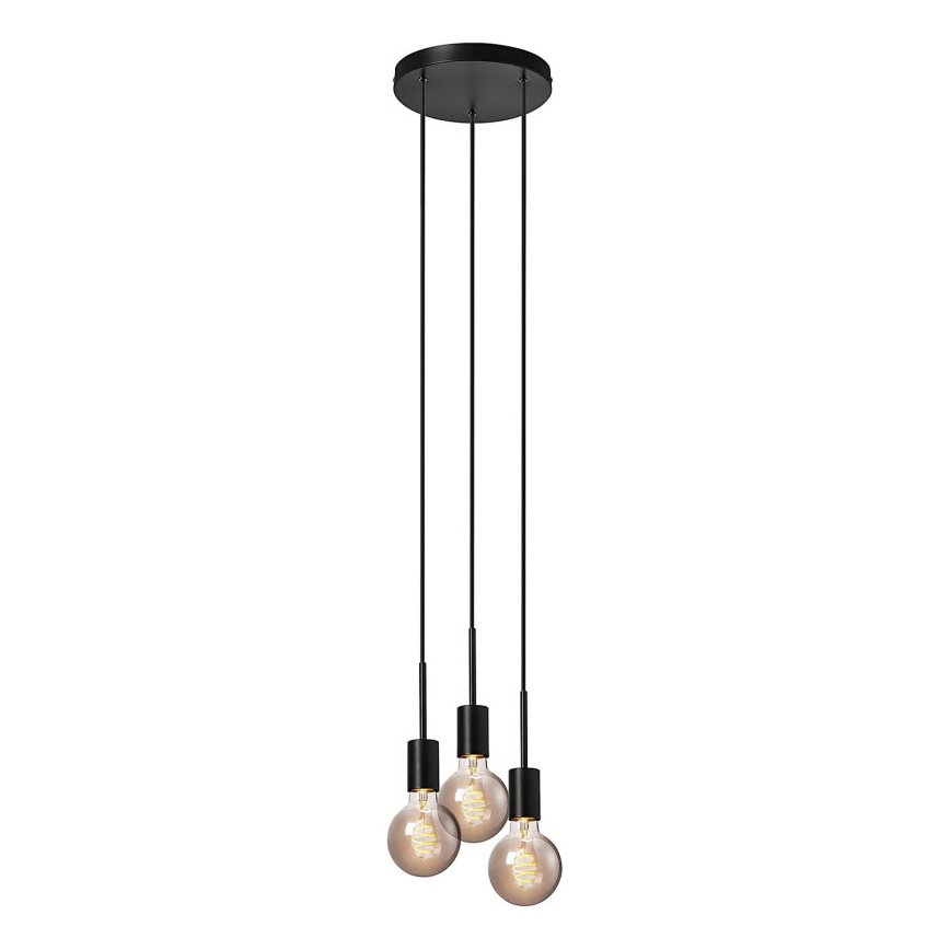 Nordlux - závesné svietidlo na lane PACO 3×E27/25W/230V čierne