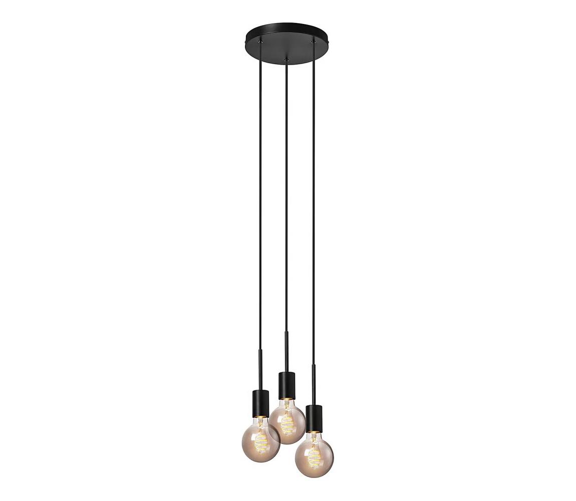 Nordlux - závesné svietidlo na lane PACO 3×E27/25W/230V čierne 2112063003