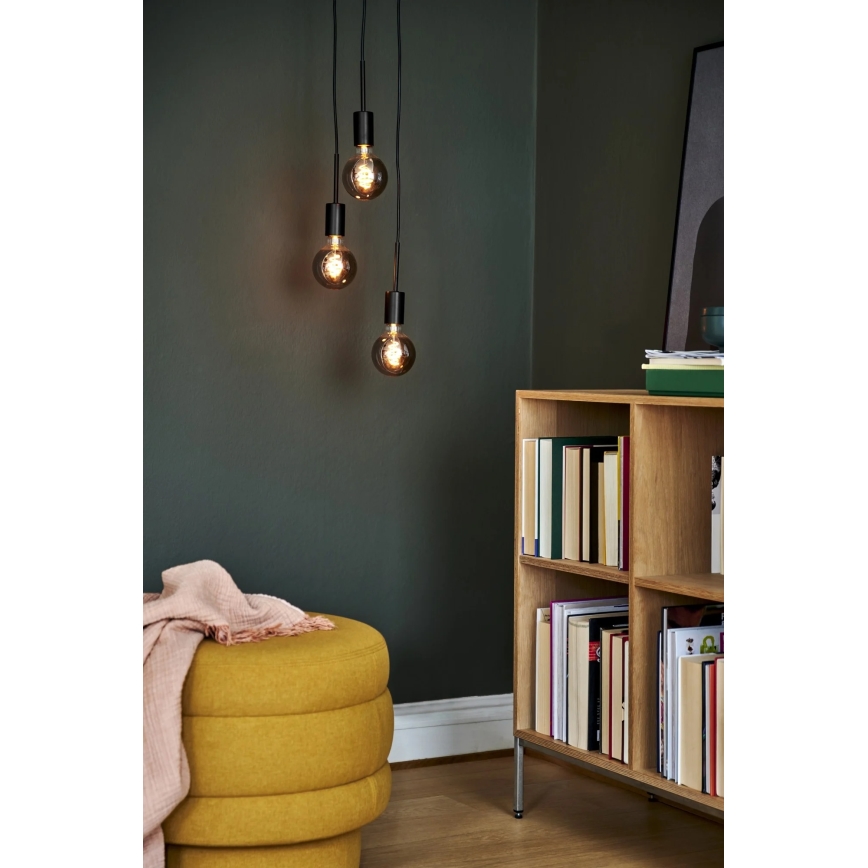 Nordlux - závesné svietidlo na lane PACO 3×E27/25W/230V čierne