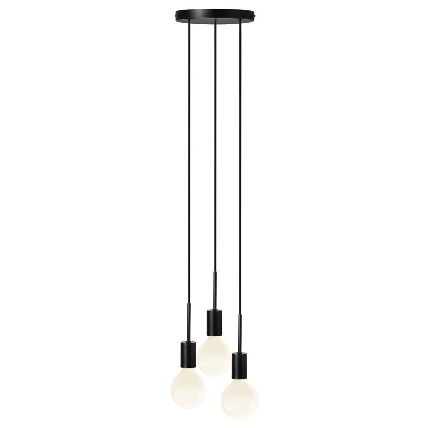 Nordlux - závesné svietidlo na lane PACO 3×E27/25W/230V čierne