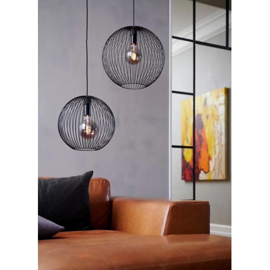 Nordlux - Závesné svietidlo na lanku BERONI 1xE27/60W/230V čierne