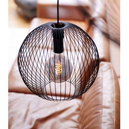 Nordlux - Závesné svietidlo na lanku BERONI 1xE27/60W/230V čierne