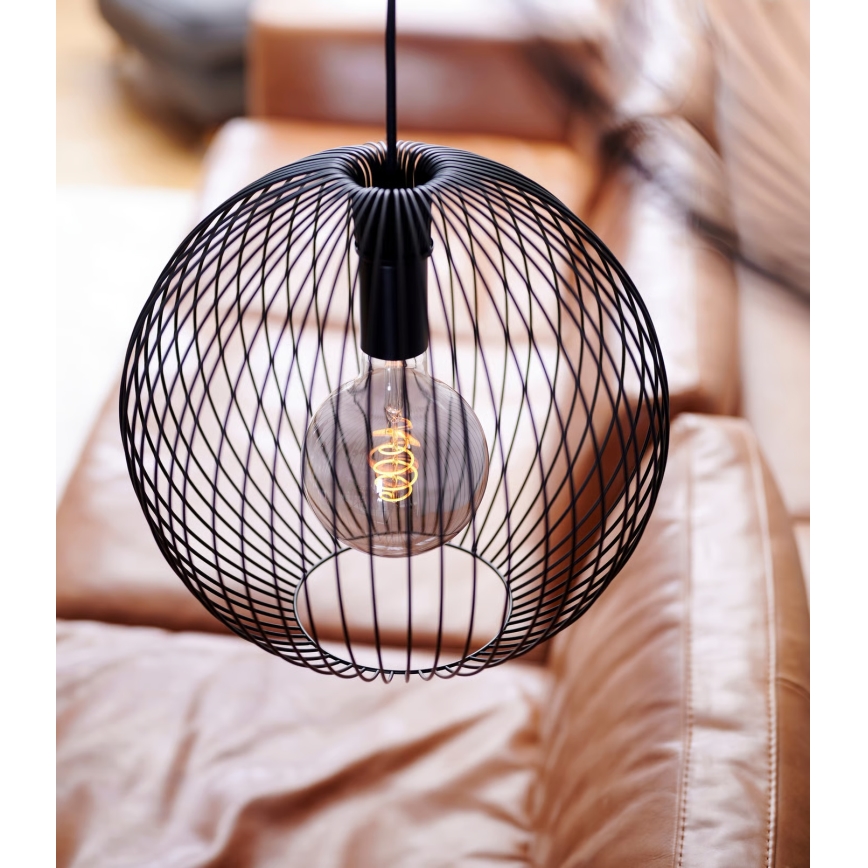 Nordlux - Závesné svietidlo na lanku BERONI 1xE27/60W/230V čierne