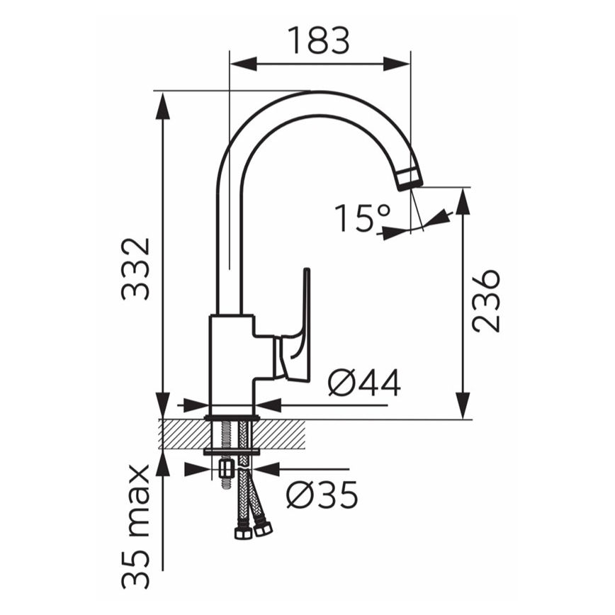 Novaservis - Drezová batéria ALGEO SQUARE lesklý chróm