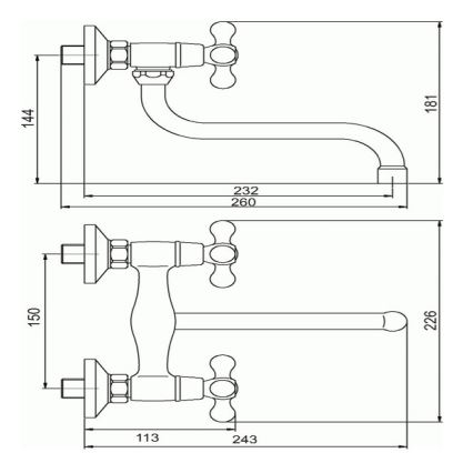 Novaservis - Drezová/umývadlová batéria TITANIA RETRO lesklý chróm