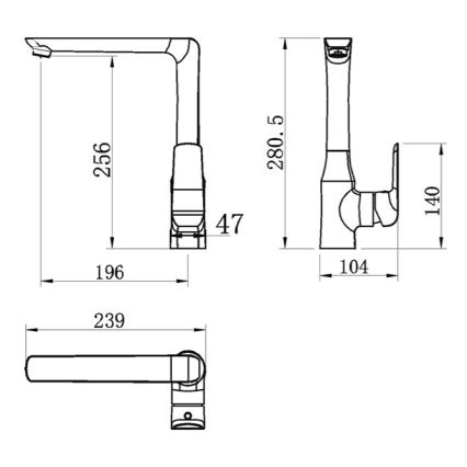 Novaservis - Kuchynská batéria NOBLESS TINA čierna