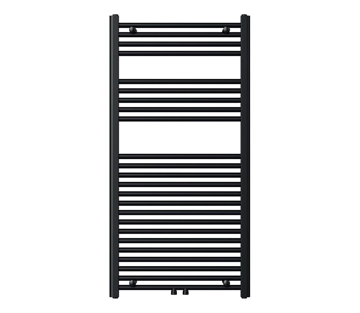 Novaservis - Kúpeľňový rebríkový radiátor 644 W/230 V, 120 × 60 cm, čierny, rovný 600/1200/RS,5