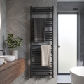 Novaservis - Kúpeľňový rebríkový radiátor 836W/230V 160x60 cm čierny rovný