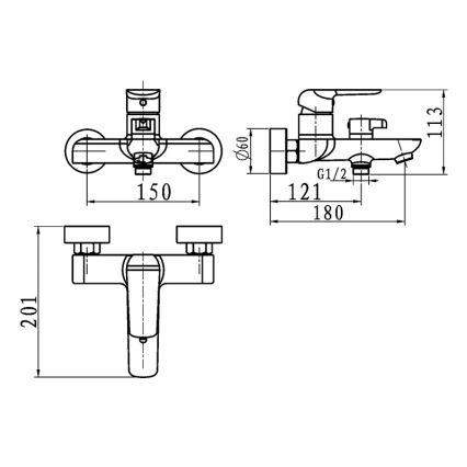 Novaservis - Vaňová batéria NOBLESS TINA lesklý chróm