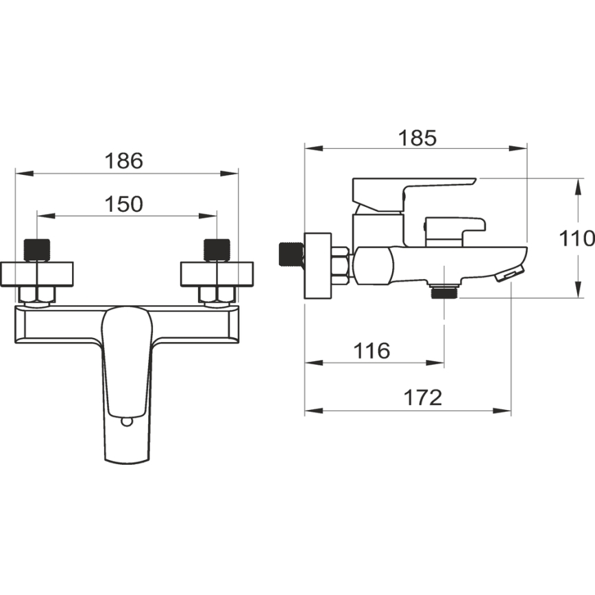 Novaservis - Vaňová súprava METALIA s batériou, čierna