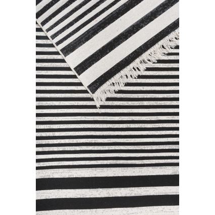 Obojstranný koberec KILIM GOLD 60x120 cm čierna/biela