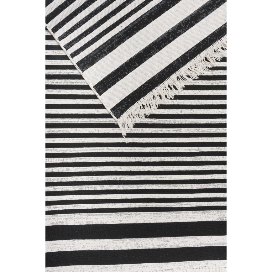 Obojstranný koberec KILIM GOLD 60x120 cm čierna/biela