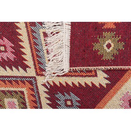 Obojstranný orientálny koberec KILIM 80x150 cm červená/béžová