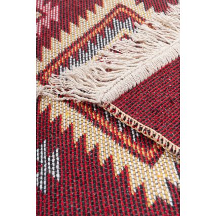 Obojstranný orientálny koberec KILIM 80x150 cm červená/béžová