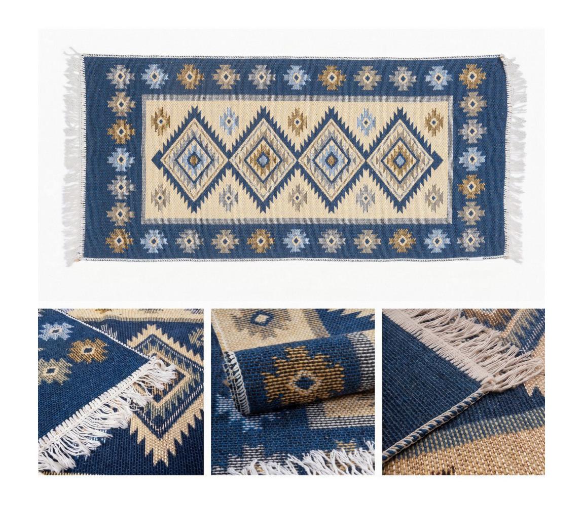 Multidecor Obojstranný orientálny koberec KILIM 80x150 cm modrá/bežová 504088