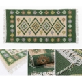 Obojstranný orientálny koberec KILIM 80x150 cm zelená/béžová