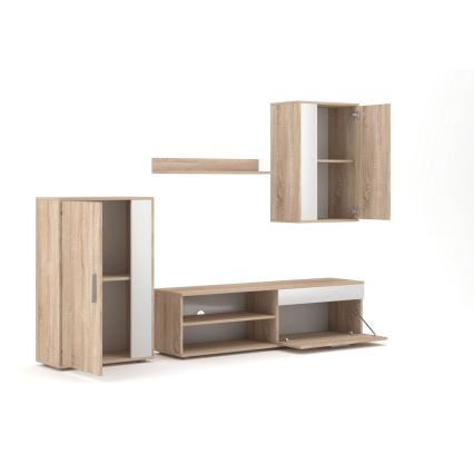 Obývacia stena BRICK dub sonoma/biela