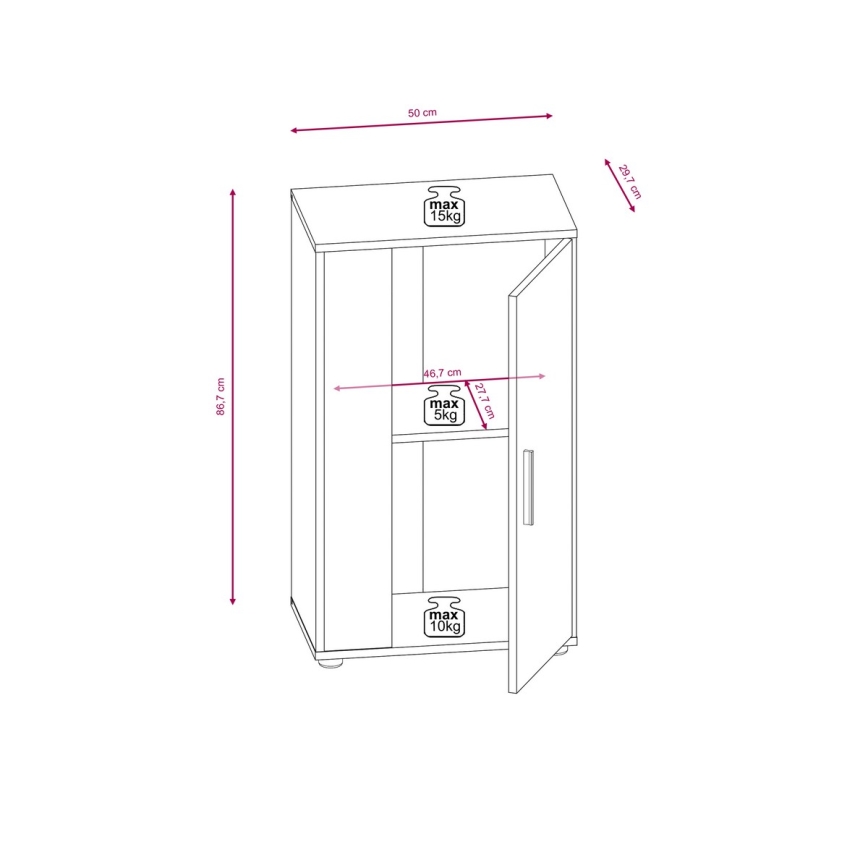 Obývacia stena BRICK dub sonoma/biela