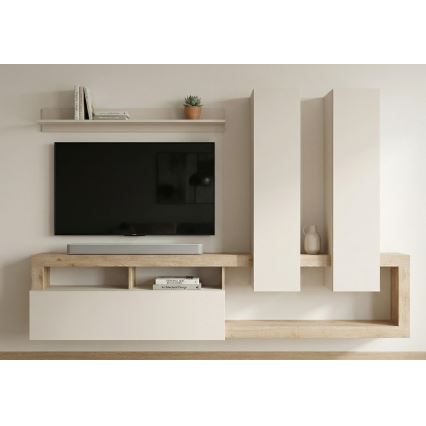 Obývacia stena LENOR kašmír/hnedá