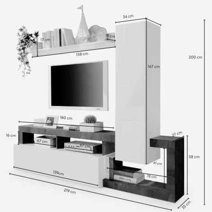 Obývacia stena LENOR kašmír/hnedá