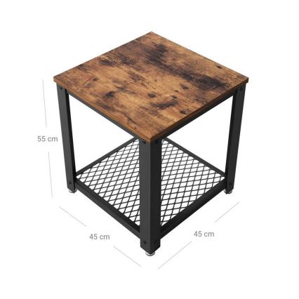 Odkladací stolík ELDUR hnedá/čierna