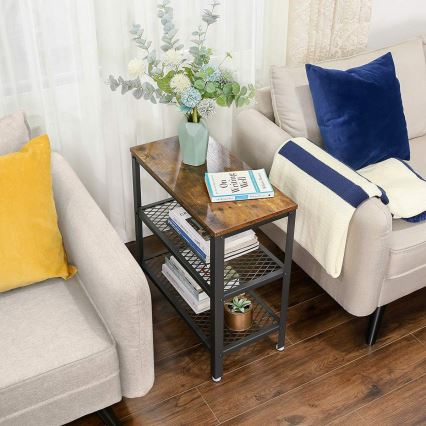 Odkladací stolík ELDUR hnedý/čierny