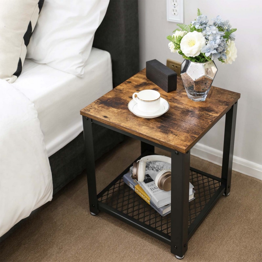 Odkladací stolík ELDUR hnedý/čierny