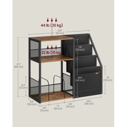 Odkladací stolík LUVOR 81x30 cm hnedá/čierna