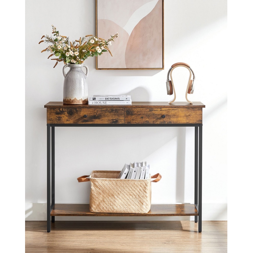 Odkladací stolík LUVOR hnedá/čierna