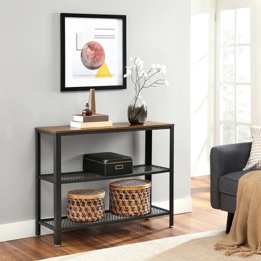 Odkladací stolík LUVOR hnedá/čierna