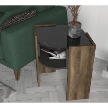 Odkladací stolík MARBEL 60x48 cm hnedá/čierna