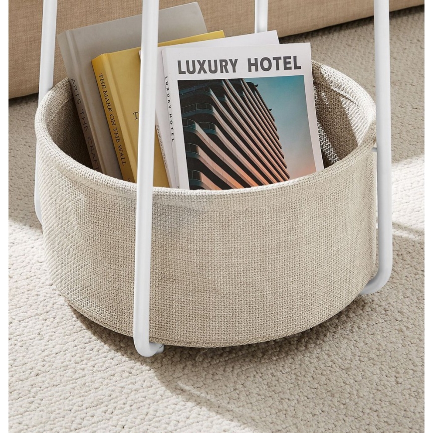 Odkladací stolík NOIRA biela/svetlohnedá