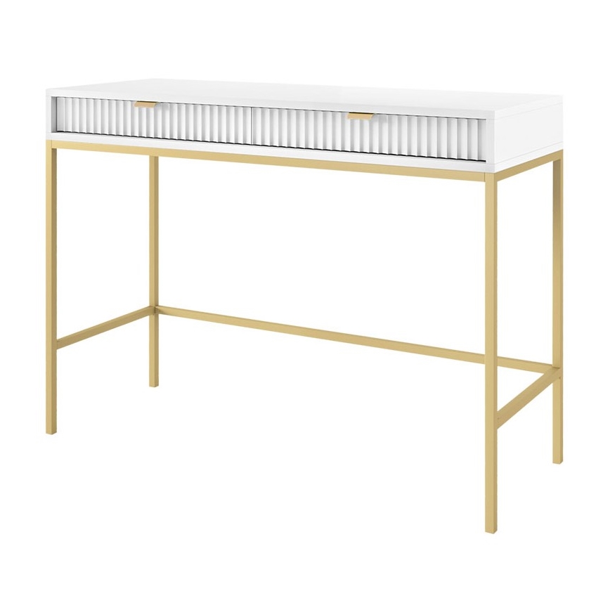 Odkladací stolík NOVA 77x104 cm biela/zlatá