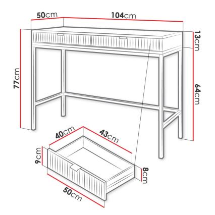 Odkladací stolík NOVA 77x104 cm biela/zlatá