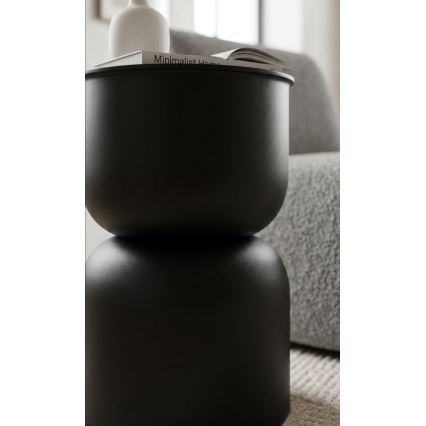 Odkladací stolík PETIT, priemer 31 cm, čierny