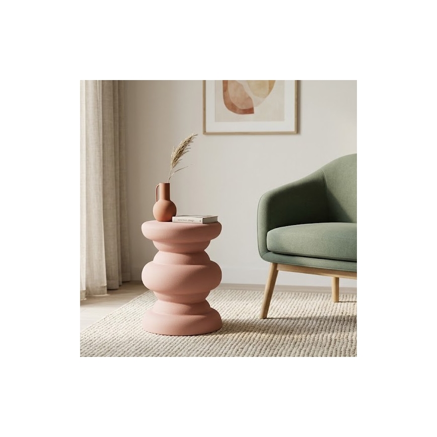 Odkladací stolík PETIT, priemer 31 cm, ružový