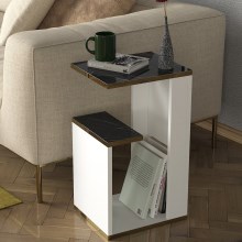 Odkladací stolík RAVENNA 60x29,5 cm biela/čierna
