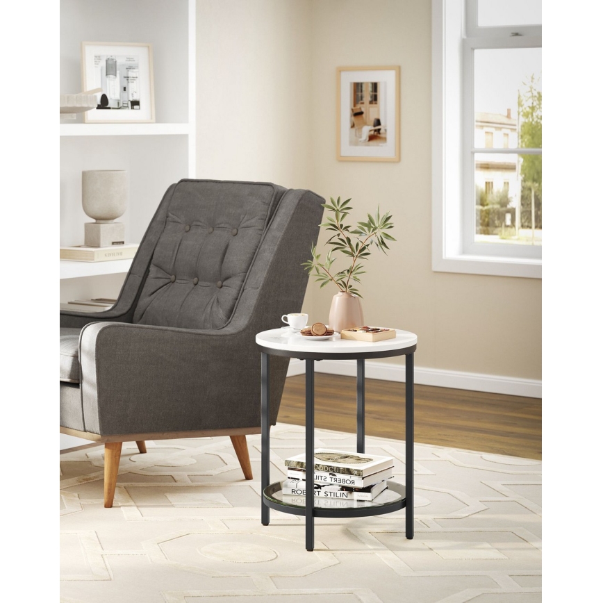 Odkladací stolík SID čierna/biela