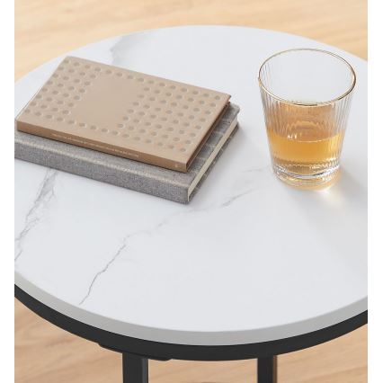 Odkladací stolík SID čierna/biela