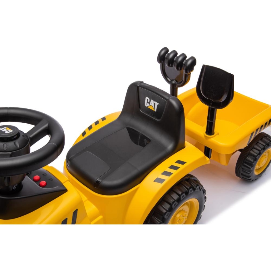 Odrážadlo traktor CAT 2xAA žltá/čierna
