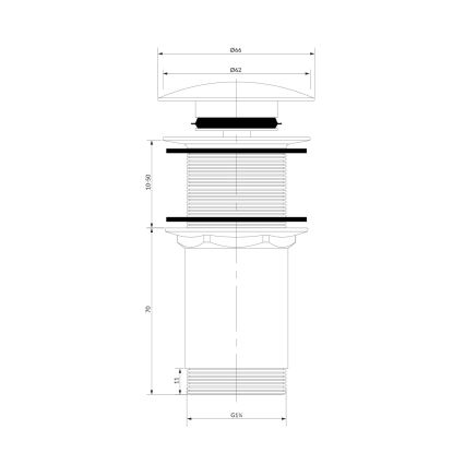 OMNIRES A716BP - Umývadlový výpust CLICK-CLACK pr. 6,6 cm lesklá biela