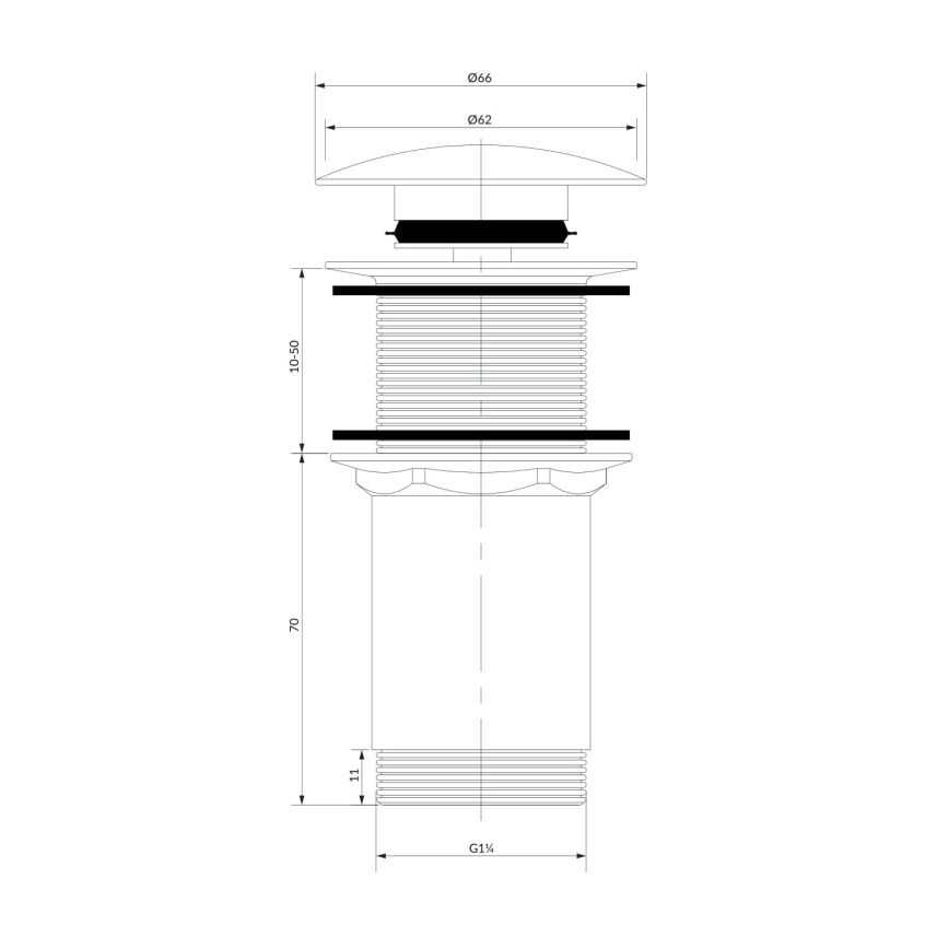 OMNIRES A716CR - Umývadlový výpust CLICK-CLACK pr. 6,6 cm lesklý chróm