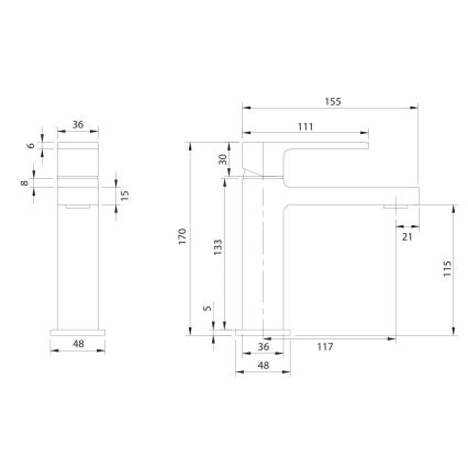 OMNIRES BA7810CR - Umývadlová batéria BARETTI 17 cm lesklý chróm