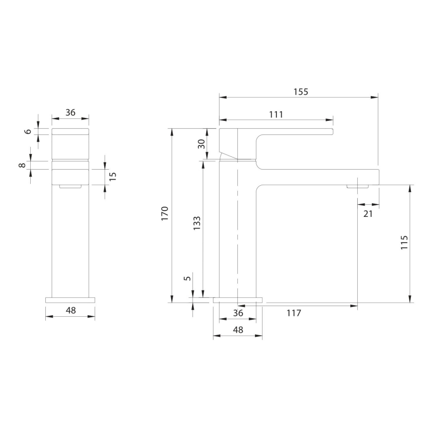 OMNIRES BA7810CR - Umývadlová batéria BARETTI 17 cm lesklý chróm