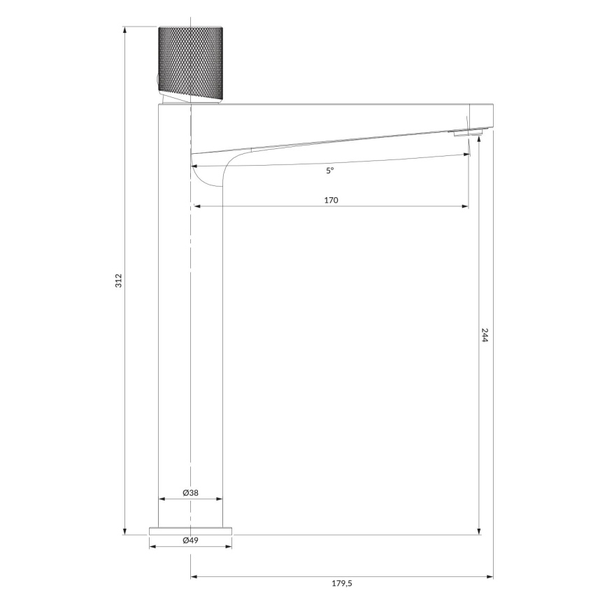OMNIRES CT8012AT - Umývadlová batéria CONTOUR 31,2 cm kartáčovaný antracit