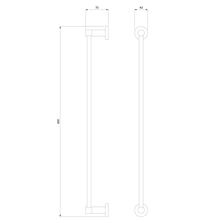 OMNIRES MP60216BL - Nástenný vešiak na uteráky MODERN PROJECT 60 cm matná čierna